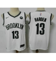 Men Brooklyn Nets 13 James Harden 2021 White Swingman Stitched NBA Jersey With The NEW Sponsor Logo