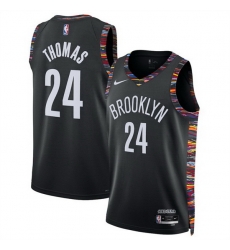 Men Brooklyn Nets 24 Cam Thomas Black 2025 26 City Edition Stitched Basketball Jersey Men Brooklyn Nets 24 Cam Thomas Black 2025 26 City Edition Stitched Basketball Jersey