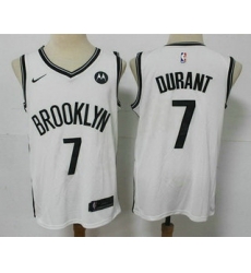 Men Brooklyn Nets 7 Kevin Durant 2021 White Swingman Stitched NBA Jersey With The NEW Sponsor Logo Men Brooklyn Nets 7 Kevin Durant 2021 White Swingman Stitched NBA Jersey With The NEW Sponsor Logo