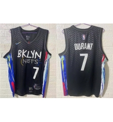 Men Brooklyn Nets 7 Kevin Durant NEW Black 2021 City Edition Swingman Stitched NBA Jersey Men Brooklyn Nets 7 Kevin Durant NEW Black 2021 City Edition Swingman Stitched NBA Jersey