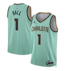 Men Charlotte Hornets 1 LaMelo Ball Mint 2024 25 City Edition Stitched Basketball Jersey Men Charlotte Hornets 1 LaMelo Ball Mint 2024 25 City Edition Stitched Basketball Jersey