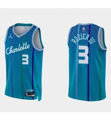Men Charlotte Hornets 3 Terry Rozier III 2021 22 Blue 75th Anniversary City Edition Stitched Basketball Jersey Men Charlotte Hornets 3 Terry Rozier III 2021 22 Blue 75th Anniversary City Edition Stitched Basketball Jersey