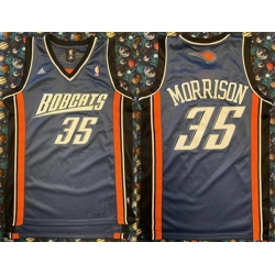 Men Charlotte Hornets 35 Adam Morrison Navy Stitched Basketball Jersey