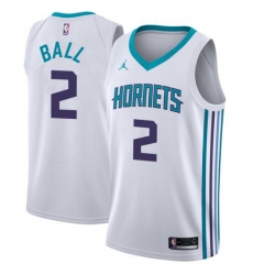 Men Nike Charlotte Hornets 2 LaMelo Ball White NBA Jordan Swingman Association Edition Jersey Men Nike Charlotte Hornets 2 LaMelo Ball White NBA Jordan Swingman Association Edition Jersey