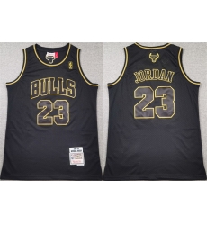 Men Chicago Bulls 23 Michael Jordan Black Gold 1997 98 Stitched Basketball Jersey