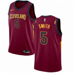 Mens Nike Cleveland Cavaliers 5 JR Smith Swingman Maroon Road NBA Jersey Icon Edition