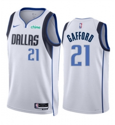 Men Dallas Mavericks 21 Daniel Gafford White Association Edition Stitched Basketball Jersey Men Dallas Mavericks 21 Daniel Gafford White Association Edition Stitched Basketball Jersey