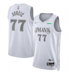 Men Dallas Mavericks 77 Luka Doncic White 2024 25 City Edition Stitched Basketball Jersey