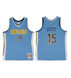 Men Denver Nuggets 15 Nikola Jokic Blue 2016 17 Mitchell 26 Ness Swingman Stitched Jersey Men Denver Nuggets 15 Nikola Jokic Blue 2016 17 Mitchell 26 Ness Swingman Stitched Jersey
