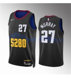 Men Denver Nuggets 27 Jamal Murray Black 2023 City Edition Stitched Basketball Jersey Men Denver Nuggets 27 Jamal Murray Black 2023 City Edition Stitched Basketball Jersey