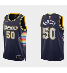 Men Denver Nuggets 50 Aaron Gordon Navy 2021 22 City Edition 75th Anniversary Stitched Jersey Men Denver Nuggets 50 Aaron Gordon Navy 2021 22 City Edition 75th Anniversary Stitched Jersey