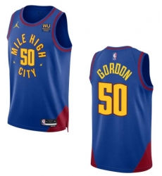 Men Denver Nuggets Jordan Brand Aaron Gordon #50 2022 23 Statement Edition Swingman Jersey Blue Men Denver Nuggets Jordan Brand Aaron Gordon #50 2022 23 Statement Edition Swingman Jersey Blue