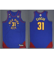 Men Denver Nuggets Vlatko Cancar #31 Blue 2023 Finals Statement Edition With NO 6 Patch Stitched Basketball Jersey Men Denver Nuggets Vlatko Cancar #31 Blue 2023 Finals Statement Edition With NO 6 Patch Stitched Basketball Jersey