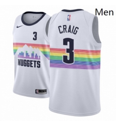 Men NBA 2018 19 Denver Nuggets 3 Torrey Craig City Edition White Jersey Men NBA 2018 19 Denver Nuggets 3 Torrey Craig City Edition White Jersey