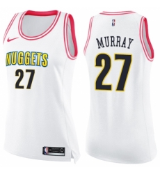 Men Nike Denver Nuggets #27 Jamal Murray Swingman White Pink Fashion NBA Jersey Men Nike Denver Nuggets #27 Jamal Murray Swingman White Pink Fashion NBA Jersey