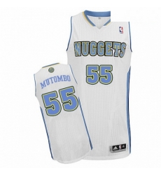 Mens Adidas Denver Nuggets 55 Dikembe Mutombo Authentic White Home NBA Jersey Mens Adidas Denver Nuggets 55 Dikembe Mutombo Authentic White Home NBA Jersey
