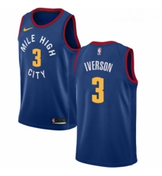 Womens Nike Denver Nuggets 3 Allen Iverson Swingman Light Blue Alternate NBA Jersey Statement Edition