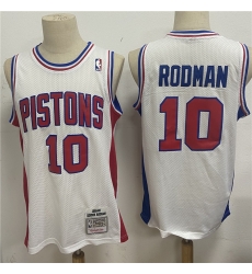 Men Detroit Pistons 10 Dennis Rodman White 1988 89 Hardwood Classics Jersey Men Detroit Pistons 10 Dennis Rodman White 1988 89 Hardwood Classics Jersey