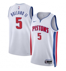 Men Detroit Pistons 5 Ron Holland II White 2024 Draft Association Edition Stitched Jersey Men Detroit Pistons 5 Ron Holland II White 2024 Draft Association Edition Stitched Jersey