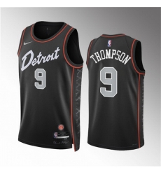 Men Detroit Pistons 9 Ausar Thompson Black 2023 24 City Edition Stitched Basketball Jersey Men Detroit Pistons 9 Ausar Thompson Black 2023 24 City Edition Stitched Basketball Jersey