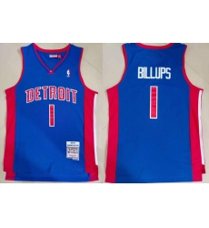 Men Detroit Pistons Chauncey Billups #1 Blue Hardwood Classic Mitchell Ness Jersey Men Detroit Pistons Chauncey Billups #1 Blue Hardwood Classic Mitchell Ness Jersey