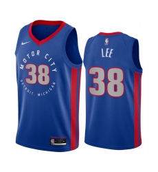 Men Nike Detroit Pistons 38 Saben Lee Blue NBA Swingman 2020 21 City Edition Jersey Men Nike Detroit Pistons 38 Saben Lee Blue NBA Swingman 2020 21 City Edition Jersey