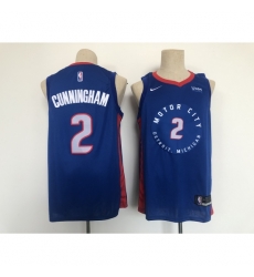 Men's Detroit Pistons #2 Cade Cunningham Blue 2021 City Player Jersey Men's Detroit Pistons #2 Cade Cunningham Blue 2021 City Player Jersey
