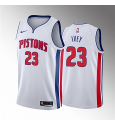 Men's Detroit Pistons #23 Jaden Ivey 2020-21 White Association Edition Stitched Jersey Men's Detroit Pistons #23 Jaden Ivey 2020-21 White Association Edition Stitched Jersey