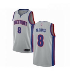 Mens Detroit Pistons 8 Markieff Morris Authentic Silver Basketball Jersey Statement Edition Mens Detroit Pistons 8 Markieff Morris Authentic Silver Basketball Jersey Statement Edition