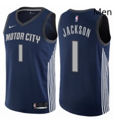 Mens Nike Detroit Pistons 1 Reggie Jackson Swingman Navy Blue NBA Jersey City Edition Mens Nike Detroit Pistons 1 Reggie Jackson Swingman Navy Blue NBA Jersey City Edition