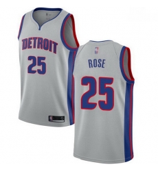 Pistons 25 Derrick Rose Silver Basketball Swingman Statement Edition Jersey Pistons 25 Derrick Rose Silver Basketball Swingman Statement Edition Jersey