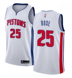 Pistons 25 Derrick Rose White Basketball Swingman Association Edition Jersey Pistons 25 Derrick Rose White Basketball Swingman Association Edition Jersey