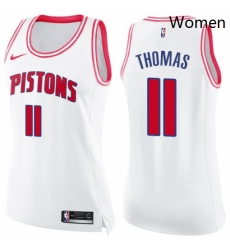 Womens Nike Detroit Pistons 11 Isiah Thomas Swingman WhitePink Fashion NBA Jersey Womens Nike Detroit Pistons 11 Isiah Thomas Swingman WhitePink Fashion NBA Jersey