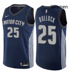 Womens Nike Detroit Pistons 25 Reggie Bullock Swingman Navy Blue NBA Jersey City Edition 
