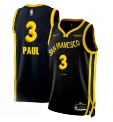 Men Golden State Warriors 3 Chris Paul Black 2023 24 City Edition Stitched Basketball Jersey Men Golden State Warriors 3 Chris Paul Black 2023 24 City Edition Stitched Basketball Jersey