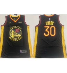 Men Golden State Warriors 30 Stephen Curry Black Stitched Basketball Jersey