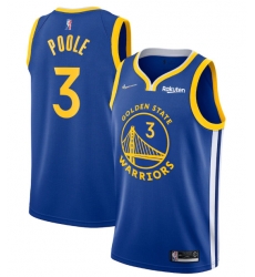 Men's Golden State Warriors #3 Jordan Poole 2022 Royal 75th Anniversary Stitched Jersey Men's Golden State Warriors #3 Jordan Poole 2022 Royal 75th Anniversary Stitched Jersey
