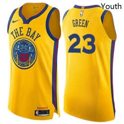 Youth Nike Golden State Warriors 23 Draymond Green Swingman Gold NBA Jersey City Edition