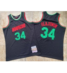 Houston Rockets 34 Hakeem Olajuwon Black 1993 94 Hardwood Classics Jersey Houston Rockets 34 Hakeem Olajuwon Black 1993 94 Hardwood Classics Jersey