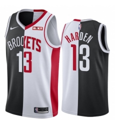 Men Brooklyn Nets Houston Rockets 13 James Harden Jersey Past and Present MVP Black White Split Edition Men Brooklyn Nets Houston Rockets 13 James Harden Jersey Past and Present MVP Black White Split Edition