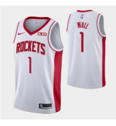 Men Houston Rockets 1 John Wall White Stitched Basketball Jersey Men Houston Rockets 1 John Wall White Stitched Basketball Jersey