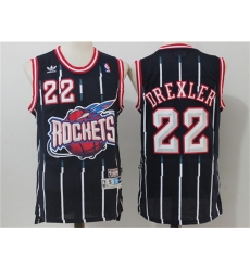 Men Houston Rockets #22 Clyde Drexler Navy Blue Hardwood Classics Jersey Men Houston Rockets #22 Clyde Drexler Navy Blue Hardwood Classics Jersey