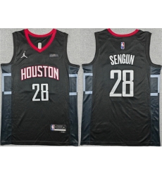 Men Houston Rockets 28 Alperen Sengun Black Statement Edition Stitched Jersey