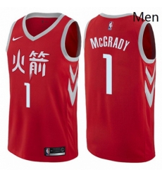 Mens Nike Houston Rockets 1 Tracy McGrady Authentic Red NBA Jersey City Edition Mens Nike Houston Rockets 1 Tracy McGrady Authentic Red NBA Jersey City Edition