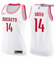 Womens Nike Houston Rockets 14 Gerald Green Swingman WhitePink Fashion NBA Jersey Womens Nike Houston Rockets 14 Gerald Green Swingman WhitePink Fashion NBA Jersey