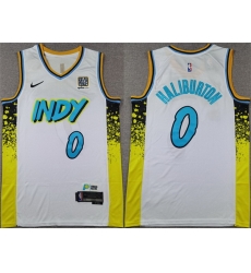 Men Indiana Pacers 0 Tyrese Haliburton White 2024 25 City Edition Stitched Basketball Jersey Men Indiana Pacers 0 Tyrese Haliburton White 2024 25 City Edition Stitched Basketball Jersey