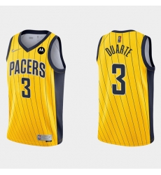 Men Indiana Pacers 3 Chris Duarte Yellow Swingman Stitched Jersey Men Indiana Pacers 3 Chris Duarte Yellow Swingman Stitched Jersey