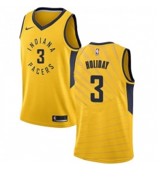Men Nike Indiana Pacers 3 Aaron Holiday Gold NBA Swingman Statement Edition Jersey Men Nike Indiana Pacers 3 Aaron Holiday Gold NBA Swingman Statement Edition Jersey
