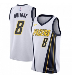 Men Nike Indiana Pacers 8 Justin Holiday White NBA Swingman Earned Edition Jersey Men Nike Indiana Pacers 8 Justin Holiday White NBA Swingman Earned Edition Jersey