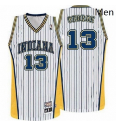 Mens Adidas Indiana Pacers 13 Paul George Authentic White Throwback NBA Jersey Mens Adidas Indiana Pacers 13 Paul George Authentic White Throwback NBA Jersey